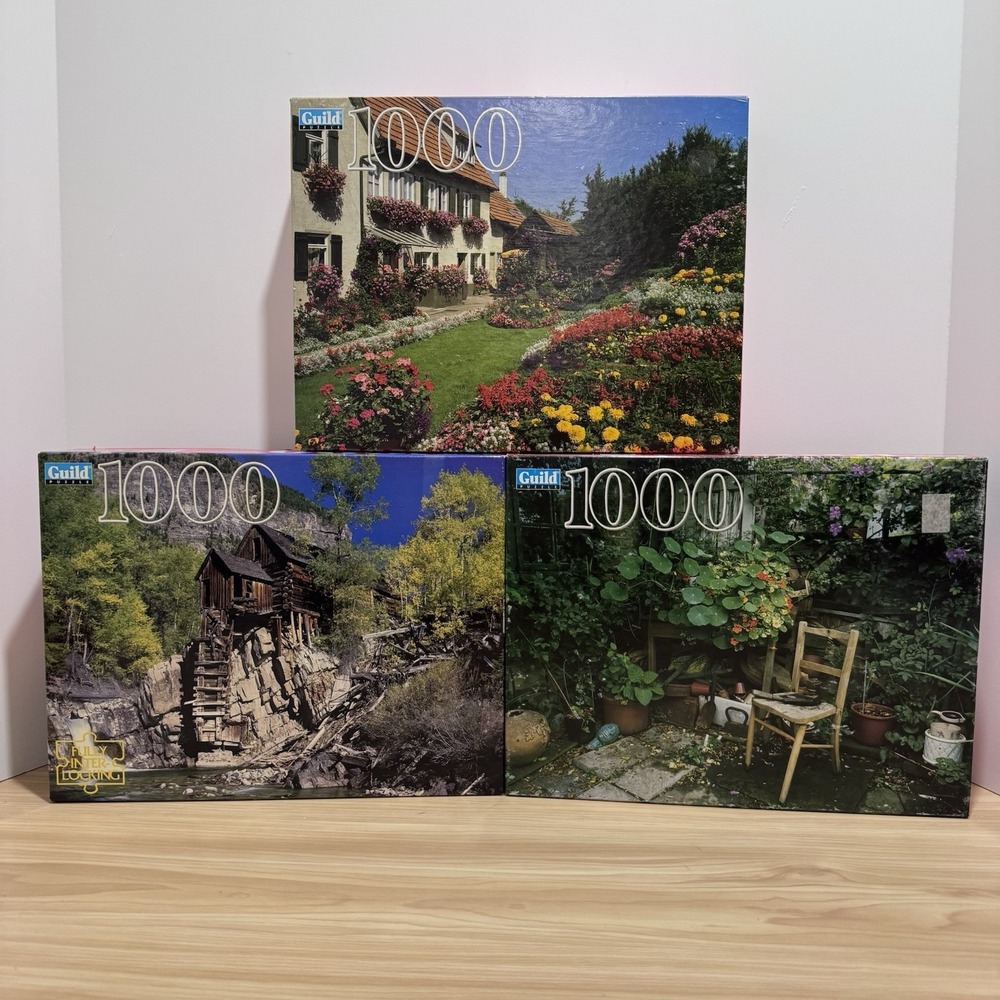 VTG Guild Puzzle 1000 PC Lot Dead Horse Mill, CO MY CORNER GARDEN Owen, Germany